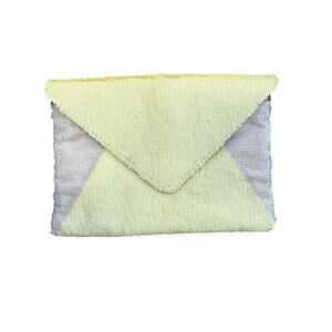 Hoss Intropia Yellow Sequin Foldover Clutch 13"x9"